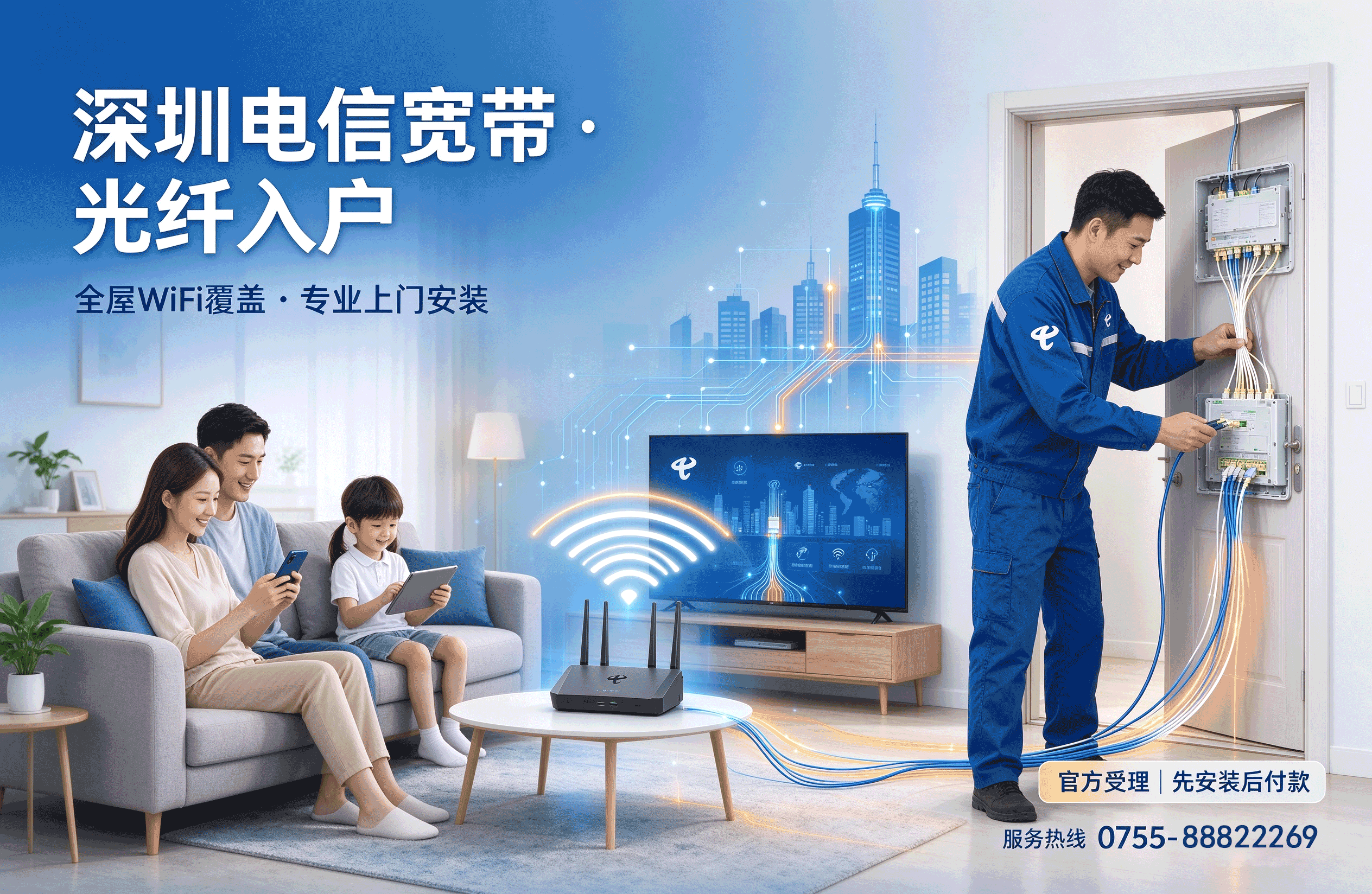 深圳电信宽带新装资费